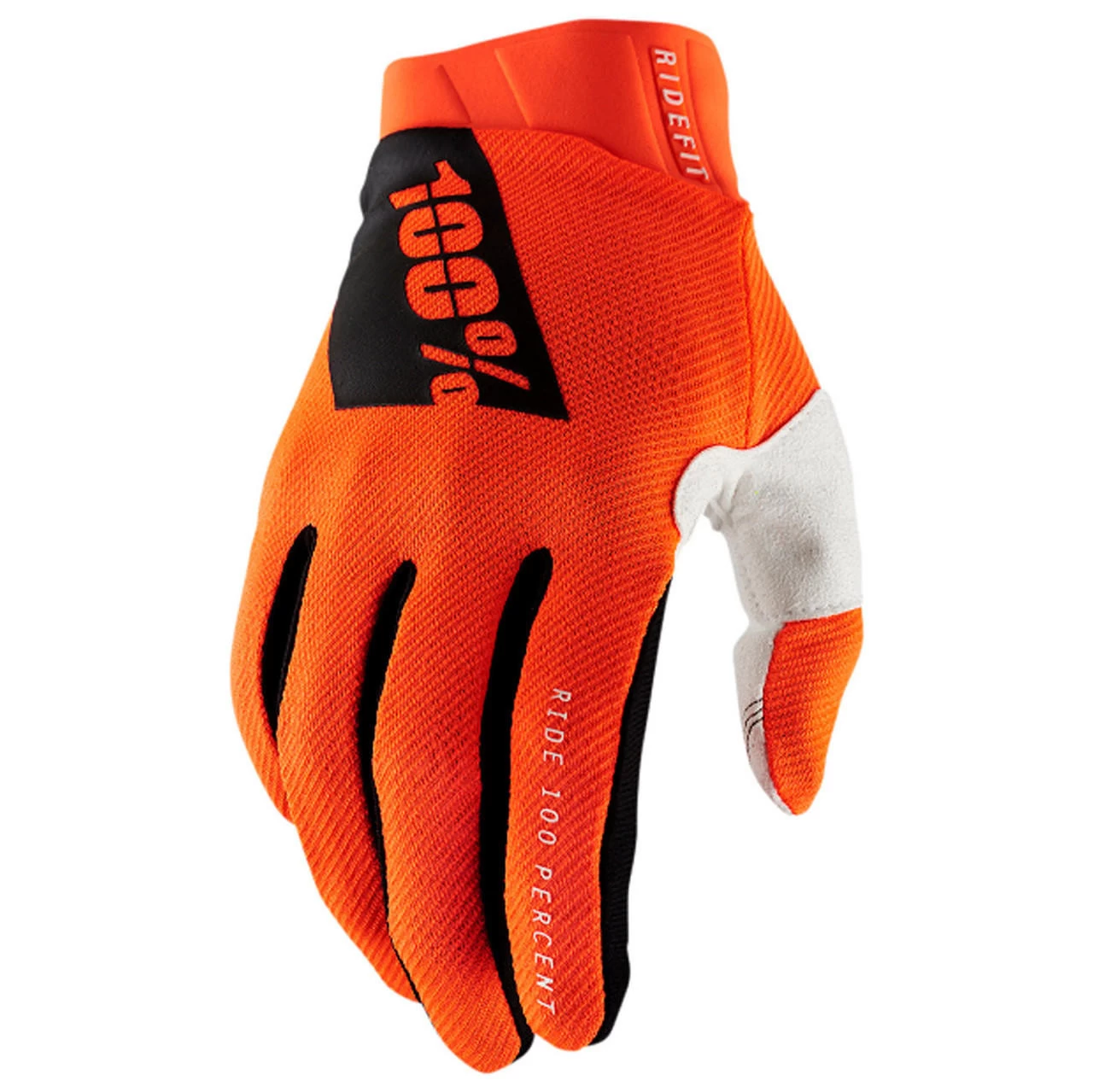 100% - Ridefit Gloves - Fluorescent Orange 1 100% - Ridefit Gloves - Fluorescent Orange