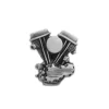 V-Twin Panhead Lapel Pin - Silver Patina