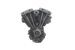 V-Twin Shovelhead Lapel Pin - Silver Patina