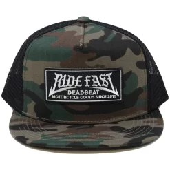 Deadbeat Customs - Ride Fast Snapback Hat W/ Underbrim - Camo
