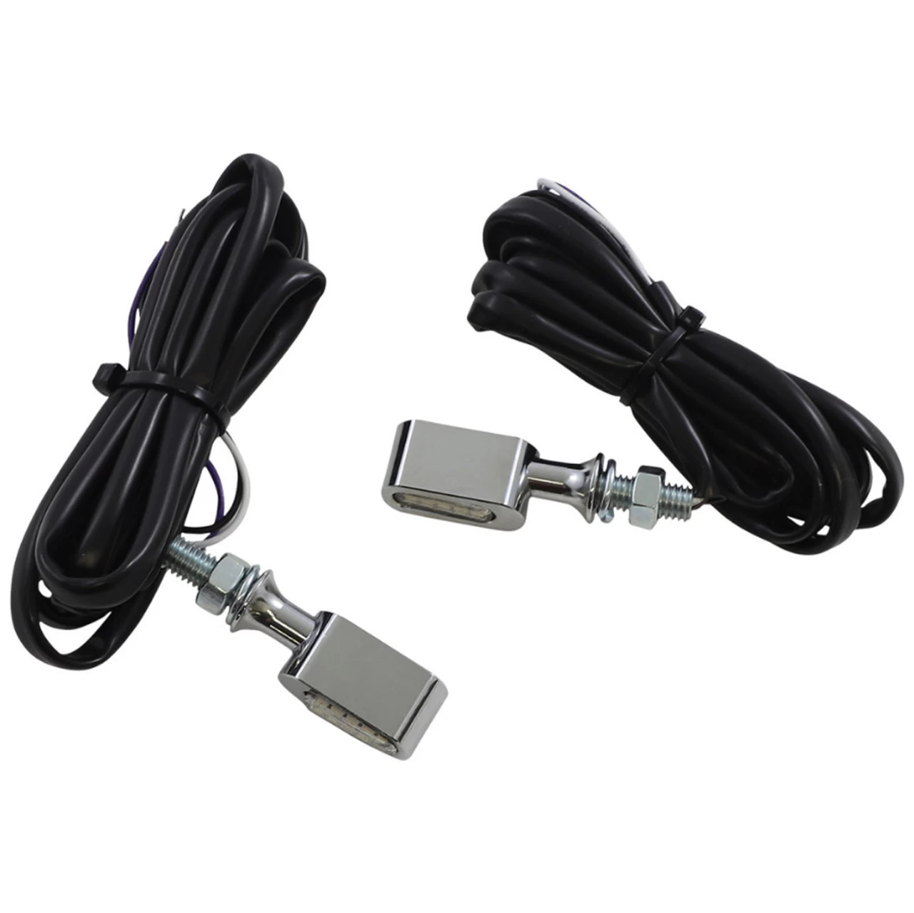 Drag Specialties - Chrome Front LED Handlebar Marker Lights W/ Smoke Lens For Universal Applications 2 Drag Specialties - Chrome Front LED Handlebar Marker Lights W/ Smoke Lens For Universal Applications - Image 2