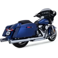 Vance & Hines - 4" Monster Rounds Slip-On Mufflers Fits '17-'22 Touring Models - Chrome W/ Chrome Tips