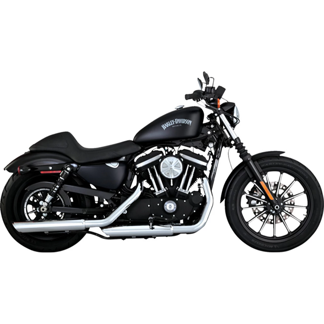 Vance & Hines - 3" Twin Slash Slip-On Muffler Fits '14-'22 Sportster Models - Chrome 3 Vance & Hines - 3" Twin Slash Slip-On Muffler Fits '14-'22 Sportster Models - Chrome - Image 3