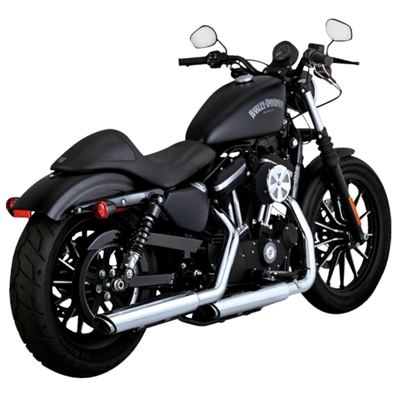 Vance & Hines - 3" Twin Slash Slip-On Muffler Fits '14-'22 Sportster Models - Chrome 2 Vance & Hines - 3" Twin Slash Slip-On Muffler Fits '14-'22 Sportster Models - Chrome - Image 2