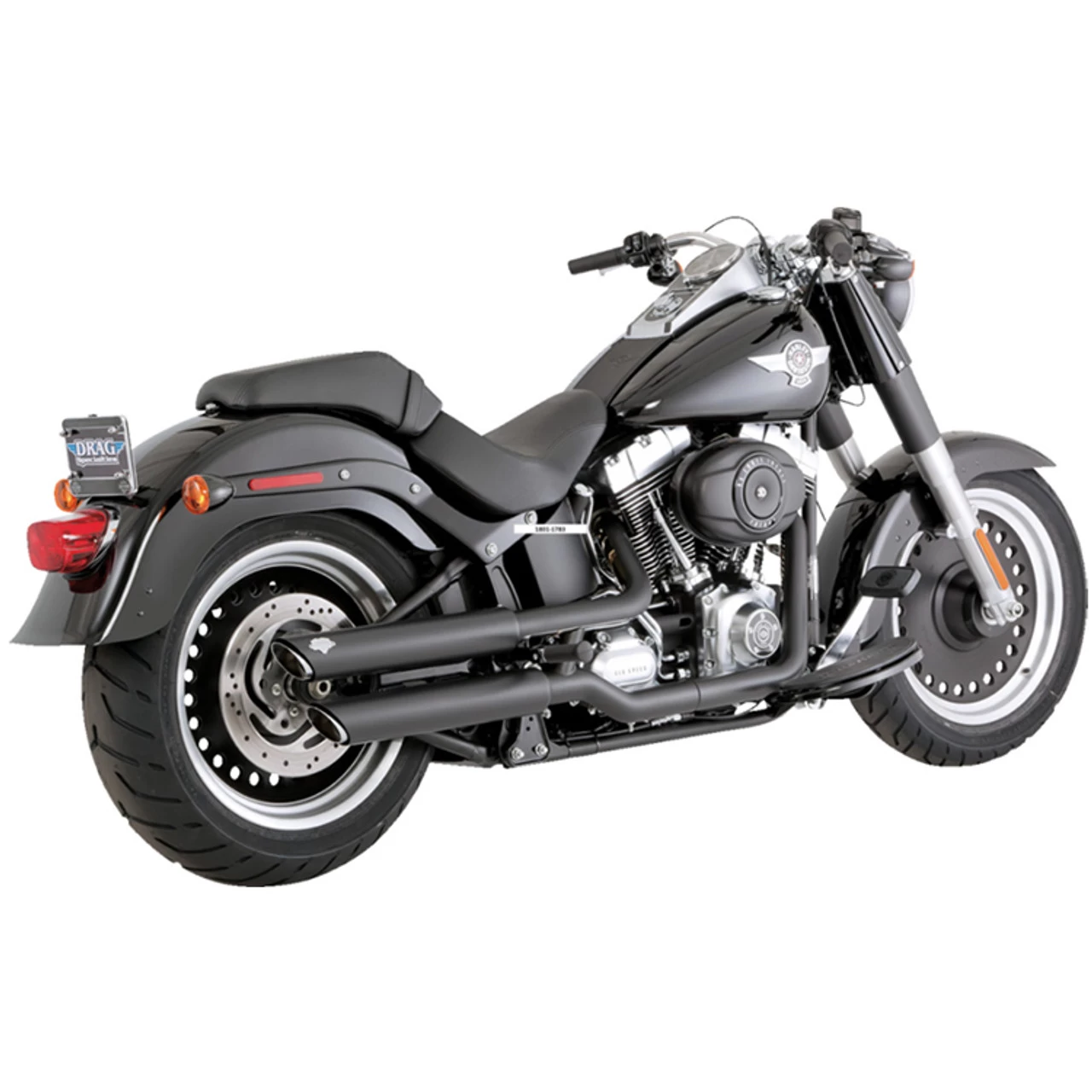 Vance & Hines - 3" Twin Slash Slip-On Mufflers Fits '07-'09 Softail Models - Black 1 Vance & Hines - 3" Twin Slash Slip-On Mufflers Fits '07-'09 Softail Models - Black