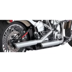 Vance & Hines - 3" Twin Slash Slip-On Muffler Fits '10-'17 Softail Models - Chrome