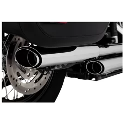 Vance & Hines - 3" Round Twin Slash Slip-On Mufflers Fits '18-'23 M8 Softail Models - Chrome