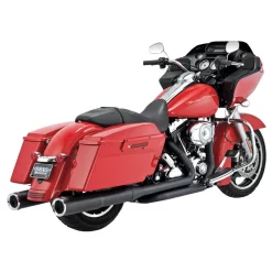 Vance & Hines - 4½" Hi-Output Slip-On Mufflers Fits '95-'16 Touring Models - Matte Black Ceramic