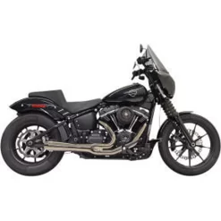 Bassani - 2-Into-1 Exhaust System Black Chrome - Fits '18-'23 Harley Softail