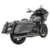 Bassani - Black Chrome Road Rage 2-Into-1 Exhaust System W/ 4" Straight Muffler Fits '17-'23 Harley Bagger Models