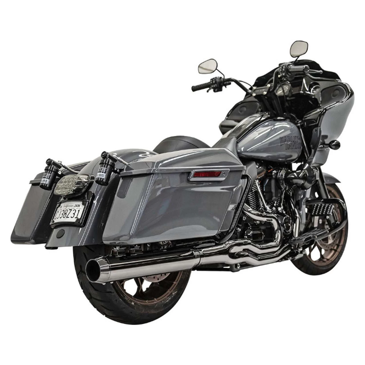 Bassani - Black Chrome Road Rage 2-Into-1 Exhaust System W/ 4" Straight Muffler Fits '17-'23 Harley Bagger Models 1 Bassani - Black Chrome Road Rage 2-Into-1 Exhaust System W/ 4" Straight Muffler Fits '17-'23 Harley Bagger Models