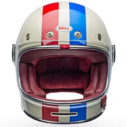 Bell Helmets Bell Bullitt Helmet - Command Gloss Vintage White/Oxblood/Blue -Next stop, Motorcycle riding. bell helmets bell bullitt helmet command gloss vintage whiteoxbloodblue 87682.1690315467