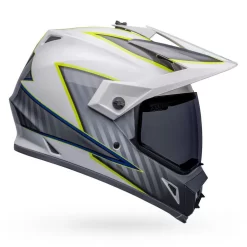 Bell Helmets Bell MX-9 Adventure Helmet W/ MIPS - Dalton Gloss White/Hi-Viz Yellow