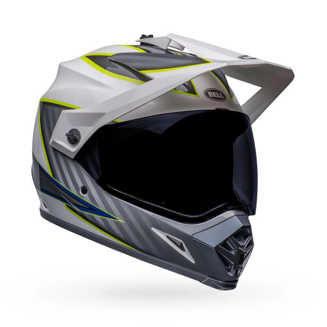 Bell Helmets Bell MX-9 Adventure Helmet W/ MIPS - Dalton Gloss White/Hi-Viz Yellow 2 Bell Helmets Bell MX-9 Adventure Helmet W/ MIPS - Dalton Gloss White/Hi-Viz Yellow - Image 2