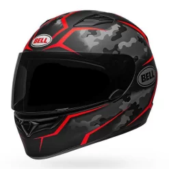 Bell Helmets Bell Qualifier Helmet - Stealth Camo Matte Black/Red -Next stop, Motorcycle riding. bell helmets bell qualifier helmet stealth camo matte blackred 53551.1690484325