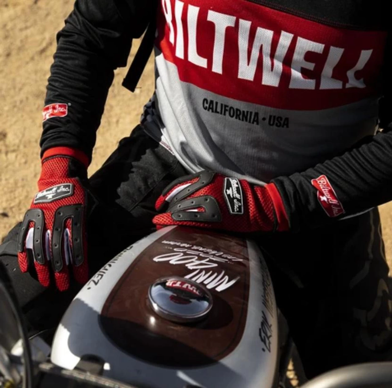 Biltwell Anza Gloves - Red/Black 14 Biltwell Anza Gloves - Red/Black - Image 14