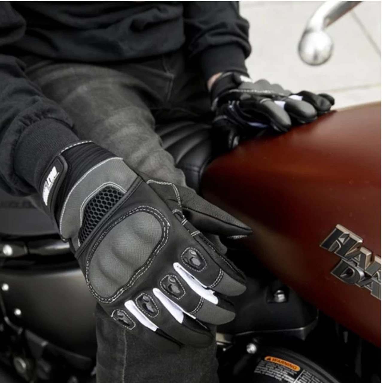 Biltwell Bridgeport Gloves - Gray/Black 17 Biltwell Bridgeport Gloves - Gray/Black - Image 17