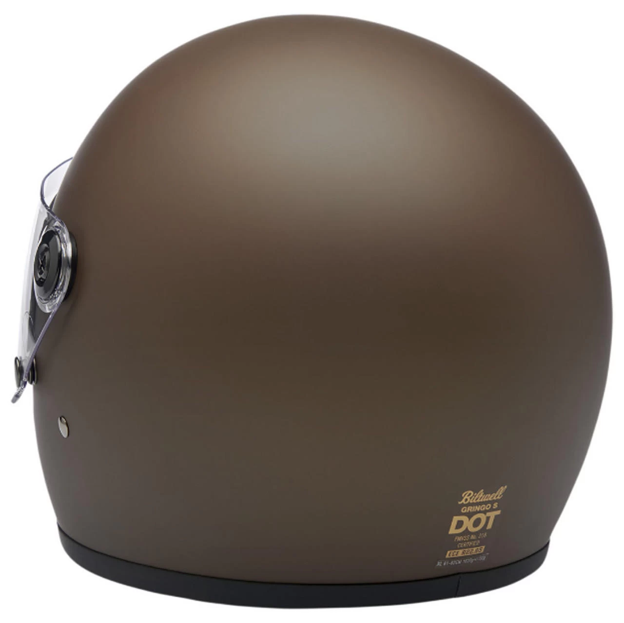 Biltwell Gringo S Full Face ECE Helmet - Flat Chocolate 3 Biltwell Gringo S Full Face ECE Helmet - Flat Chocolate - Image 3