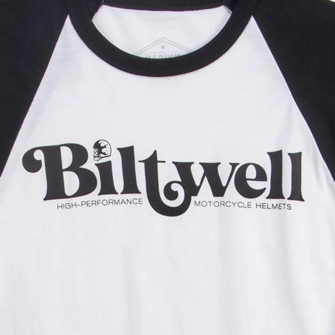 Biltwell - High-Perf Raglan T-Shirt - Black/White 2 Biltwell - High-Perf Raglan T-Shirt - Black/White - Image 2