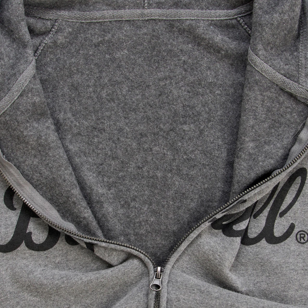 Biltwell - Script Zip-Up Raglan Hoodie - Gray 4 Biltwell - Script Zip-Up Raglan Hoodie - Gray - Image 4