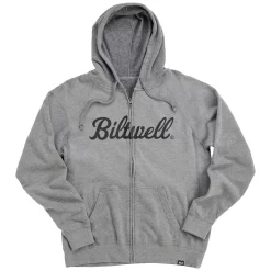 Biltwell - Script Zip-Up Raglan Hoodie - Gray