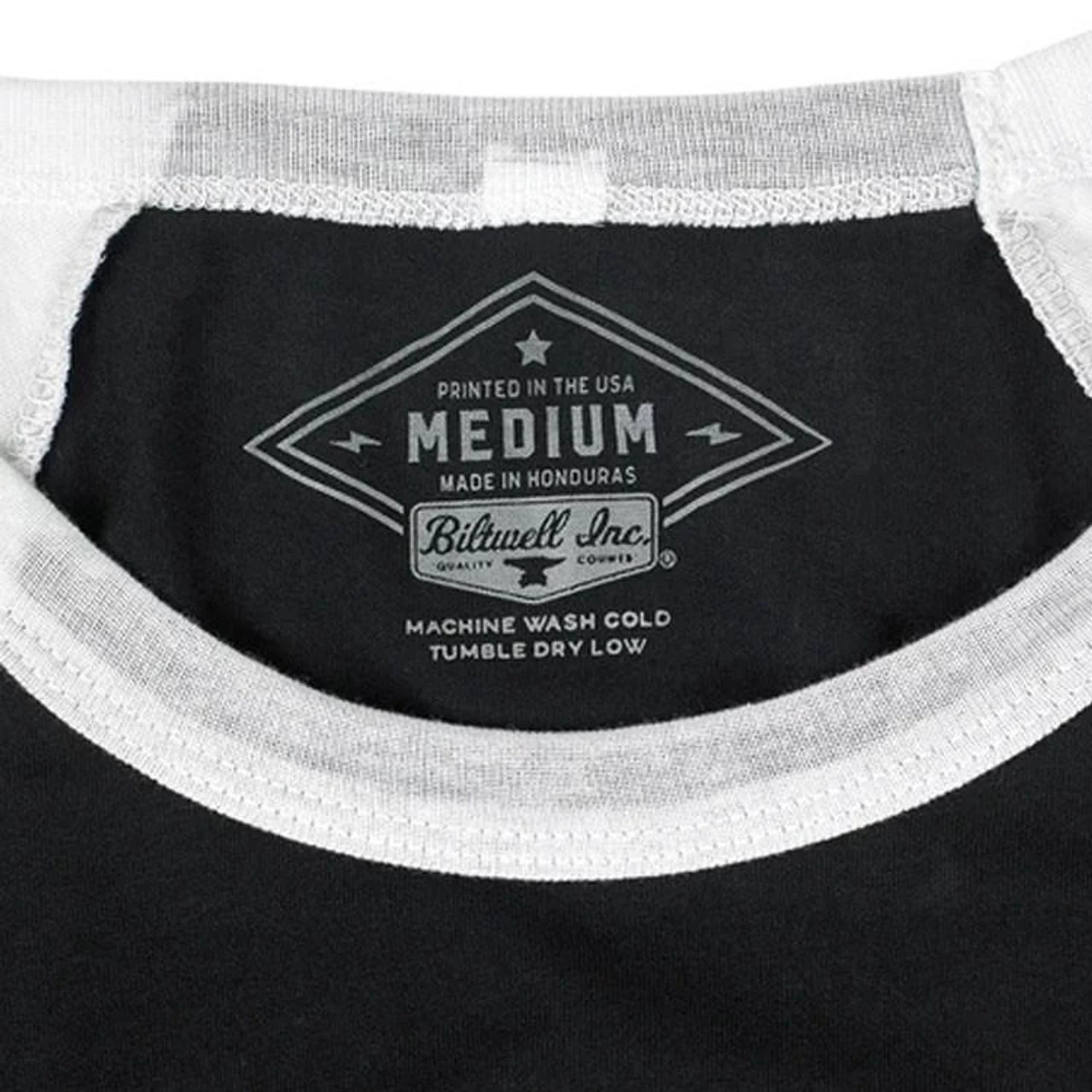 Biltwell - Women's 1985 Raglan - Black/White 4 Biltwell - Women's 1985 Raglan - Black/White - Image 4