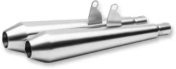 British Customs - Predator Pro Mufflers - Polished Fits Bonneville T100, T120