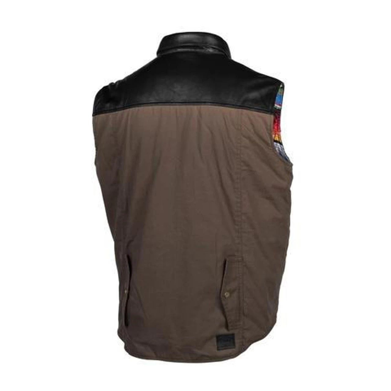 Cortech The Bandito Wet Waxed Cotton And Leather Vest - Brown (S, XL) 2 Cortech The Bandito Wet Waxed Cotton And Leather Vest - Brown (S, XL) - Image 2