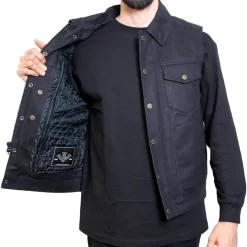 Deadbeat Customs 14 Oz. Signature Denim Vest - Collar 19 Deadbeat Customs 14 Oz. Signature Denim Vest - Collar -Next stop, Motorcycle riding. deadbeat customs 14 oz signature denim vest collar 21354.1697659083