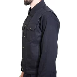 Deadbeat Customs 14 Oz. Signature Denim Vest - Collar 18 Deadbeat Customs 14 Oz. Signature Denim Vest - Collar -Next stop, Motorcycle riding. deadbeat customs 14 oz signature denim vest collar 40147.1697659083