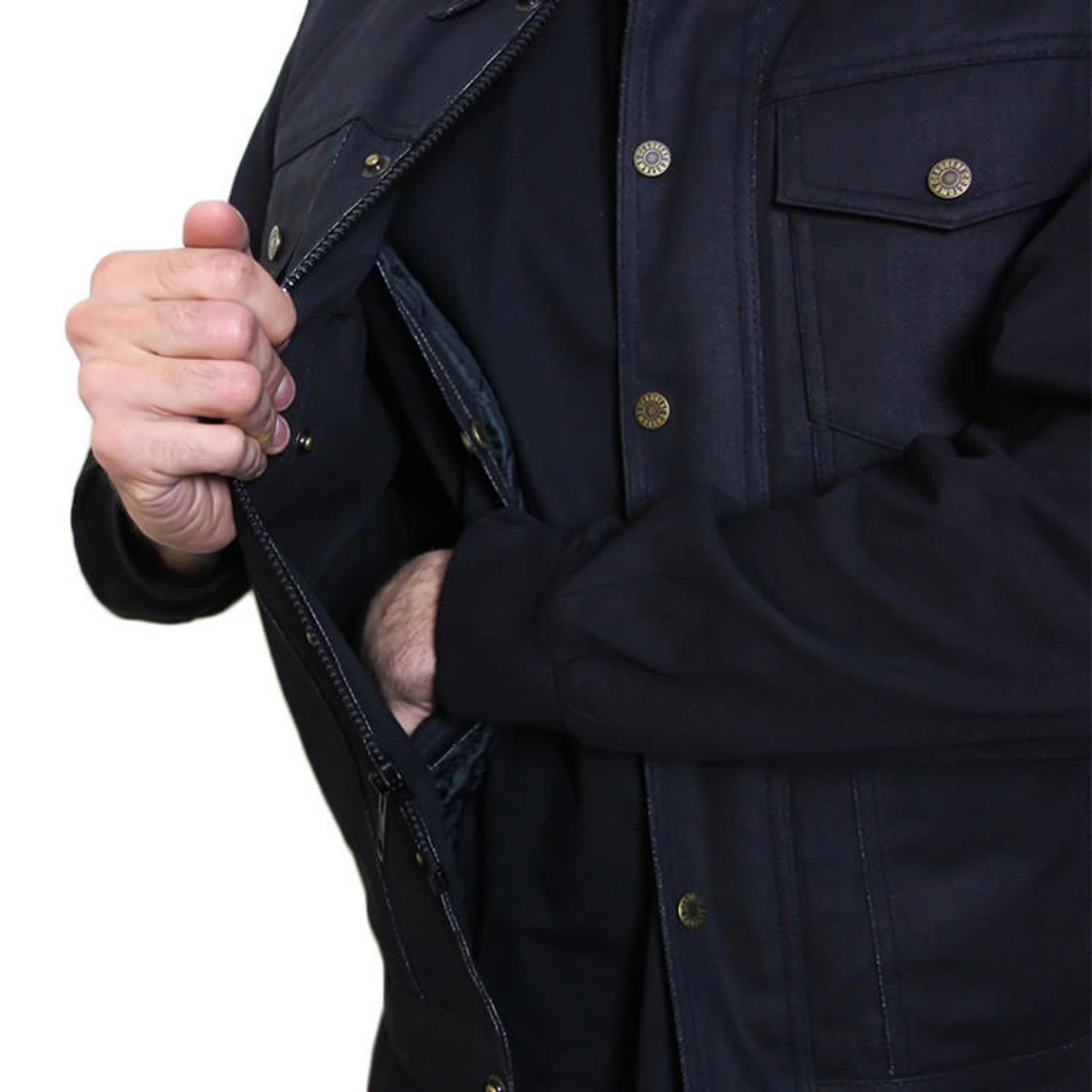 Deadbeat Customs 14 Oz. Signature Denim Vest - Collar 7 Deadbeat Customs 14 Oz. Signature Denim Vest - Collar - Image 7