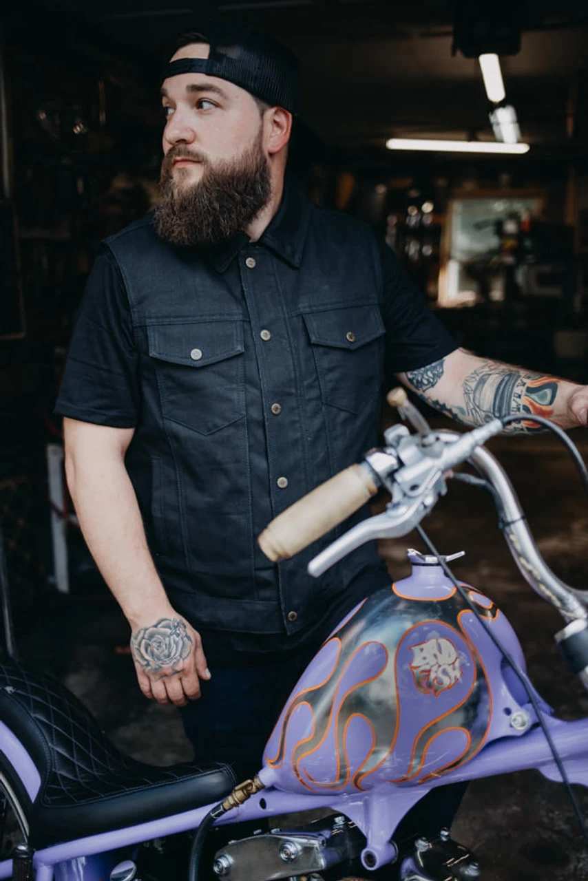 Deadbeat Customs 14 Oz. Signature Denim Vest - Collar 14 Deadbeat Customs 14 Oz. Signature Denim Vest - Collar - Image 14