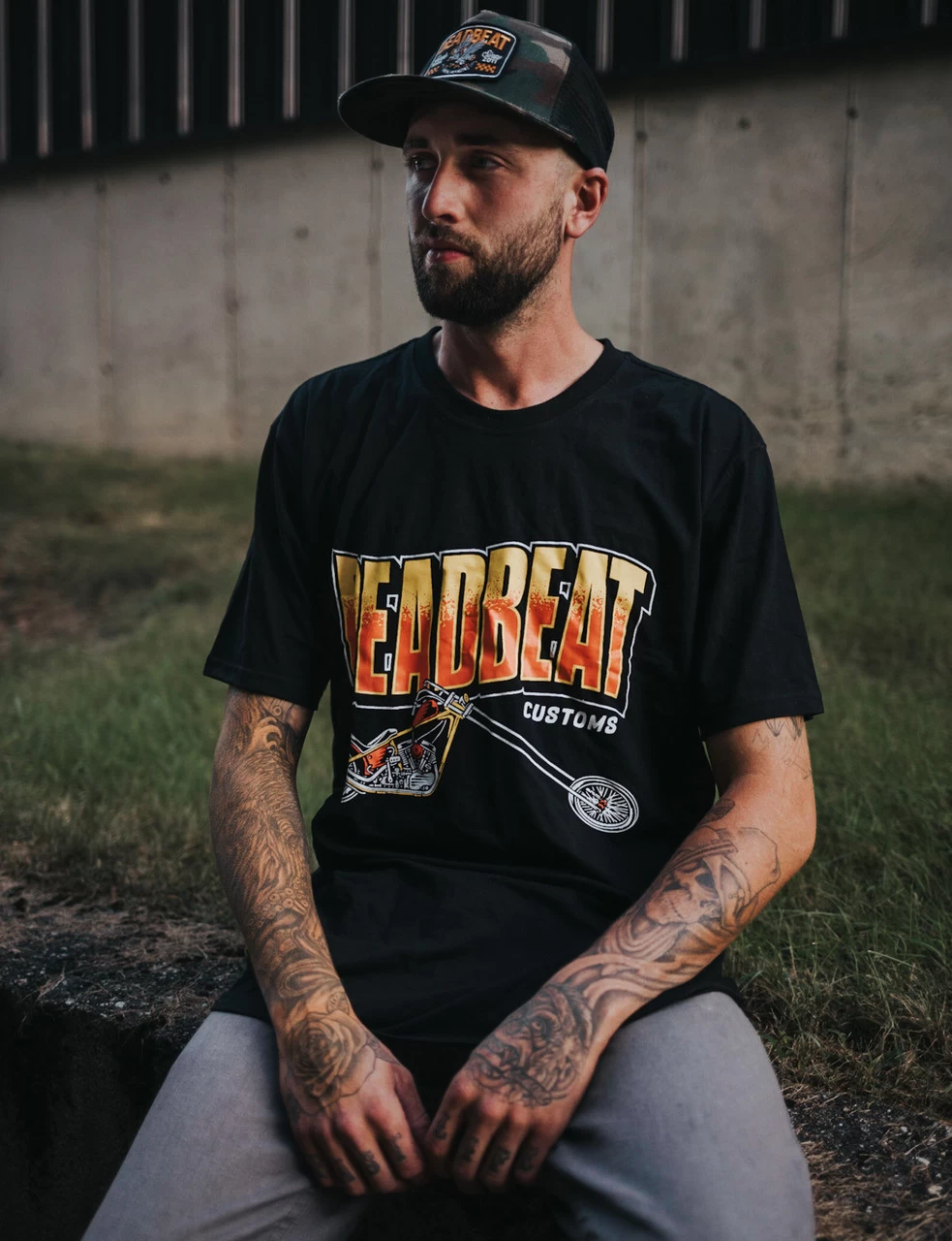 Deadbeat Customs Chopper T-Shirt 2 Deadbeat Customs Chopper T-Shirt - Image 2