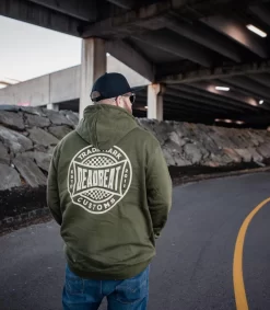 Deadbeat Customs Live Free Ride Free Sweatshirt - Olive -Next stop, Motorcycle riding. deadbeat customs live free ride free sweatshirt olive 55749.1697659134