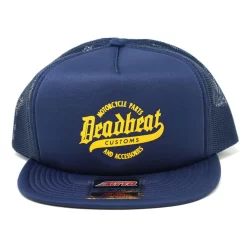 Deadbeat Customs - Orange OE Snapback Foam Hat - Blue