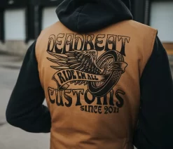 Deadbeat Customs - Ride 'Em All Work Vest - Khaki -Next stop, Motorcycle riding. deadbeat customs ride em all work vest khaki 54716.1697659153