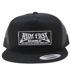 Deadbeat Customs - Ride Fast Snapback Hat W/ Underbrim - Black