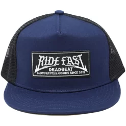 Deadbeat Customs - Ride Fast Snapback Hat W/ Underbrim - Navy