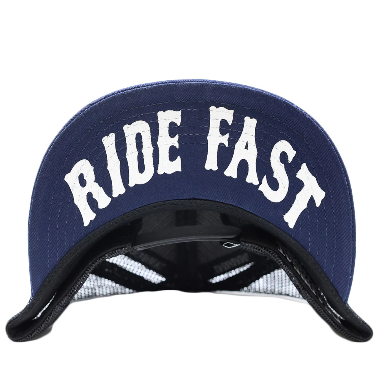 Deadbeat Customs - Ride Fast Snapback Hat W/ Underbrim - Navy 2 Deadbeat Customs - Ride Fast Snapback Hat W/ Underbrim - Navy - Image 2