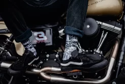 Deadbeat Customs - Ride Fast Socks - Black/White -Next stop, Motorcycle riding. deadbeat customs ride fast socks blackwhite 17225.1702650713