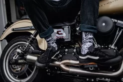 Deadbeat Customs - Ride Fast Socks - Black/White -Next stop, Motorcycle riding. deadbeat customs ride fast socks blackwhite 25659.1702650713