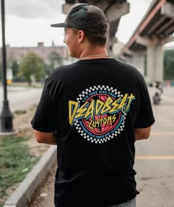 Deadbeat Customs Ride Free 80's Black T-Shirt -Next stop, Motorcycle riding. deadbeat customs ride free 80s black t shirt 48915.1697659113