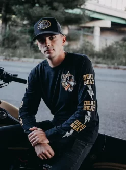 Deadbeat Customs Wolf Longsleeve Shirt - Black -Next stop, Motorcycle riding. deadbeat customs wolf longsleeve shirt black 18491.1697659126