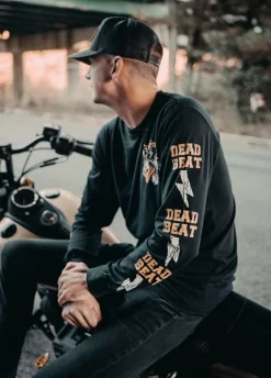 Deadbeat Customs Wolf Longsleeve Shirt - Black -Next stop, Motorcycle riding. deadbeat customs wolf longsleeve shirt black 37989.1697659126