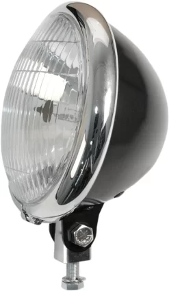 EMGO - 5-3/4" Bates-Style Headlight - Black/Chrome