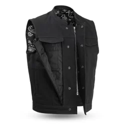 First Mfg Highland V2 Canvas Vest -Next stop, Motorcycle riding. first mfg highland v2 canvas vest 82599.1692982576