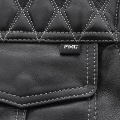 First Mfg - Men's Cinder Cafe Style Leather Jacket - Grey Stitch -Next stop, Motorcycle riding. first mfg mens cinder cafe style leather jacket grey stitch 18107.1700941930