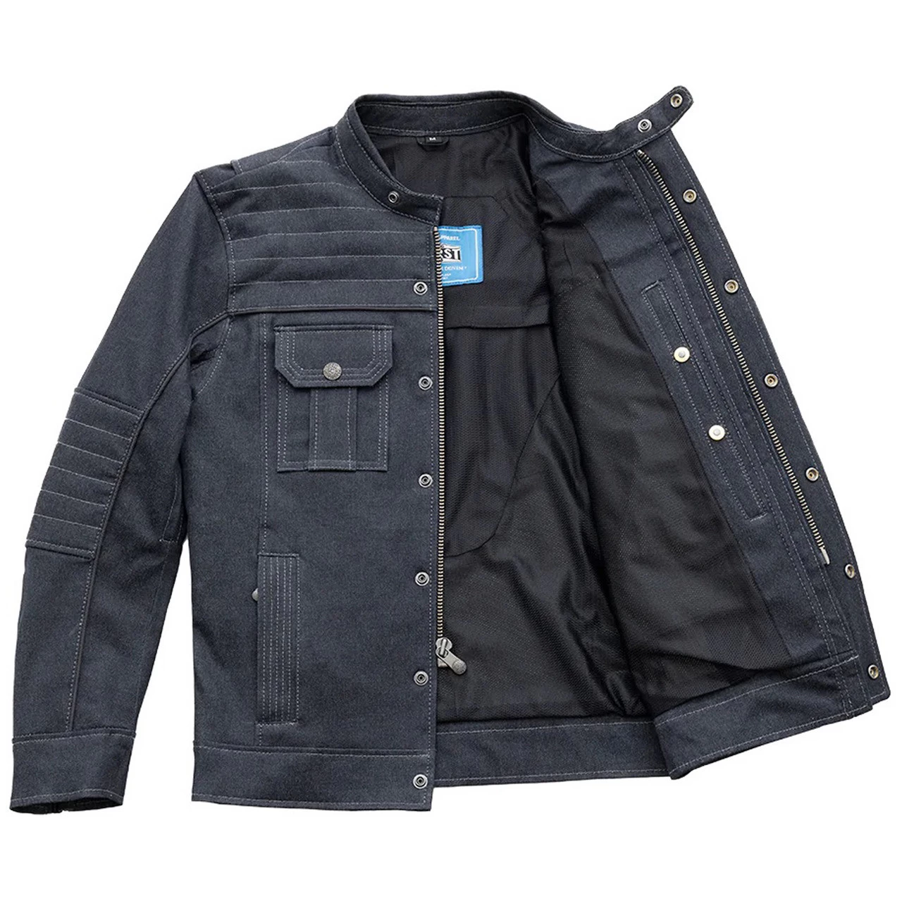 First Mfg - Men's Rowdy Thunder Denim Motorcycle Jacket 3 First Mfg - Men's Rowdy Thunder Denim Motorcycle Jacket - Image 3