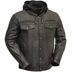 First Mfg - Men's Vendetta Motorcycle Leather Jacket