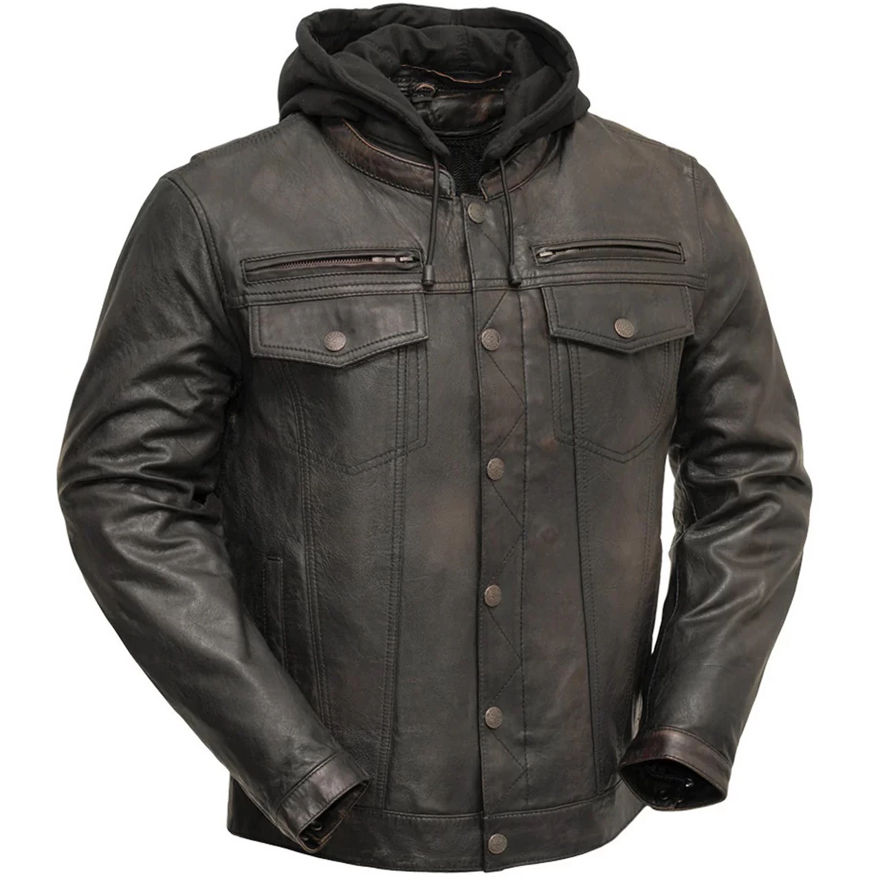 First Mfg - Men's Vendetta Motorcycle Leather Jacket 1 First Mfg - Men's Vendetta Motorcycle Leather Jacket